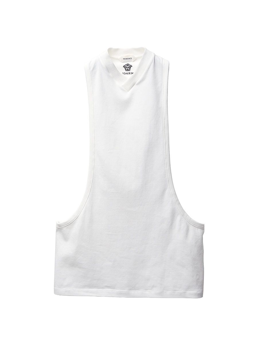 Women's Deep-Side Stretch-Cotton Tank - Optical White - Size 12