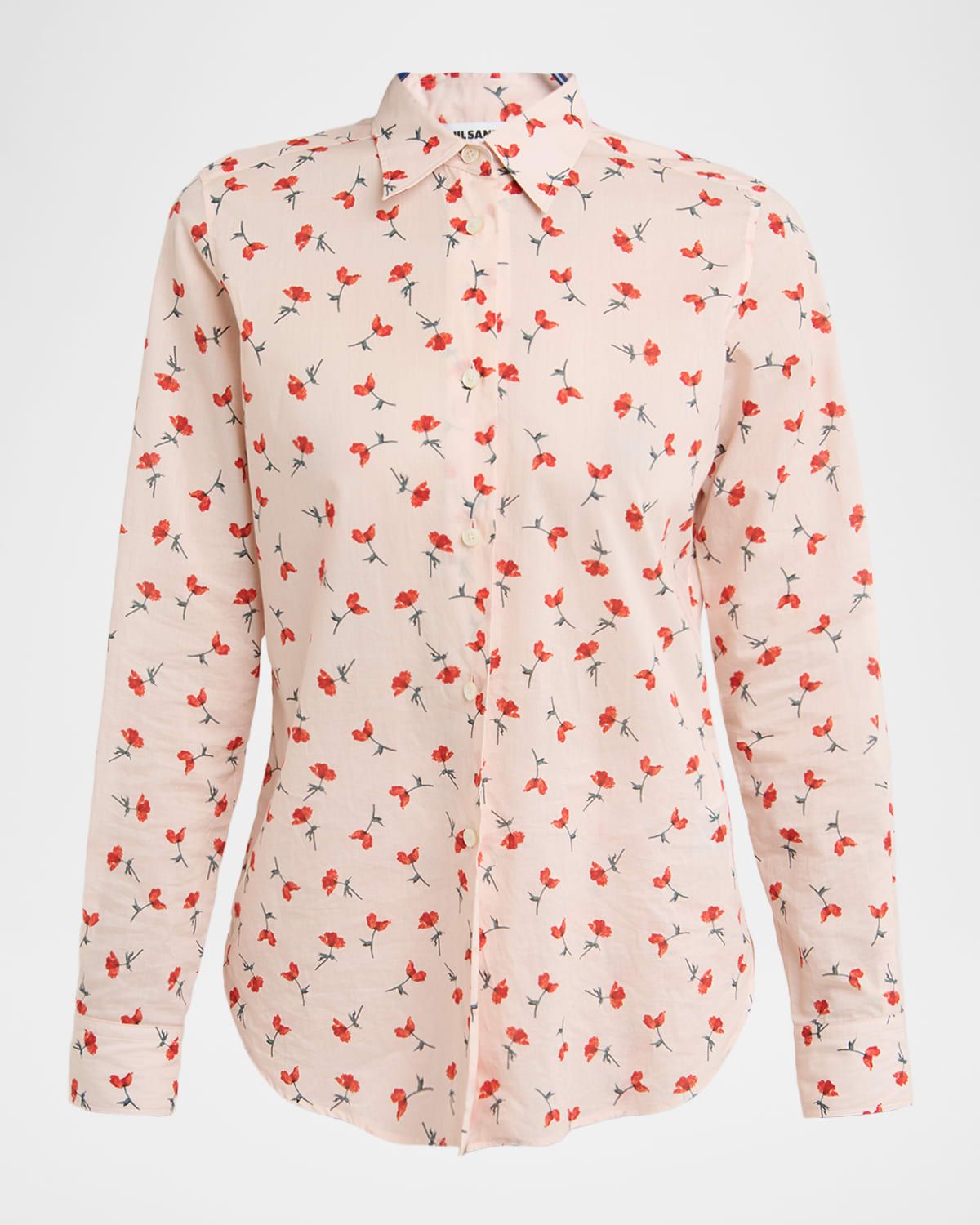Poppy Floral Cotton Button-Down Shirt