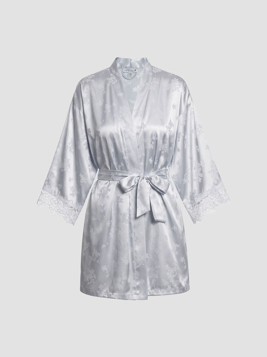 In Bloom Women's Shane Wrap Robe - Silver - Size XL