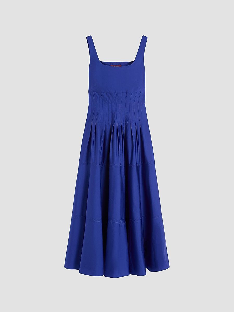 Max Mara Women's Poplin Full Skirt Dress - Blue - Size 12