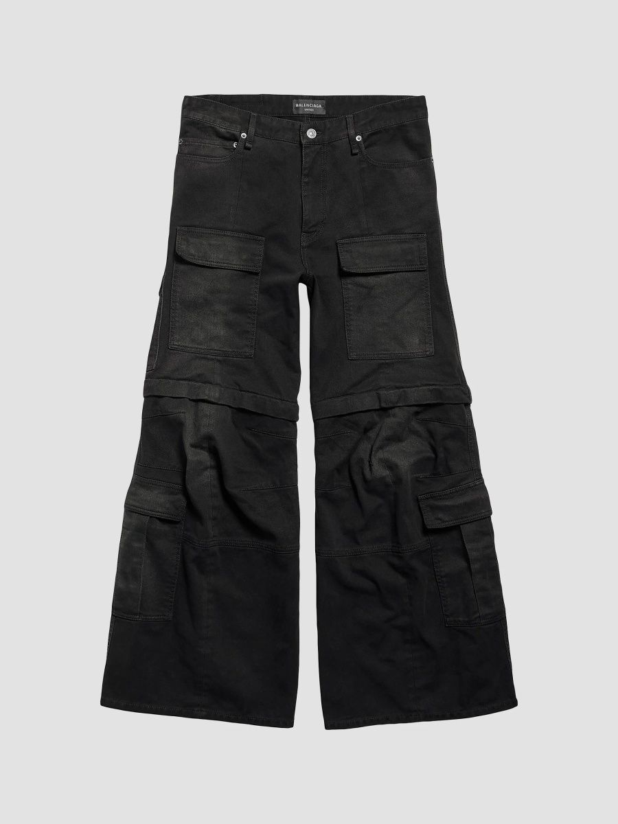 Balenciaga Men's Flared Cargo Pants - Black - Size XS