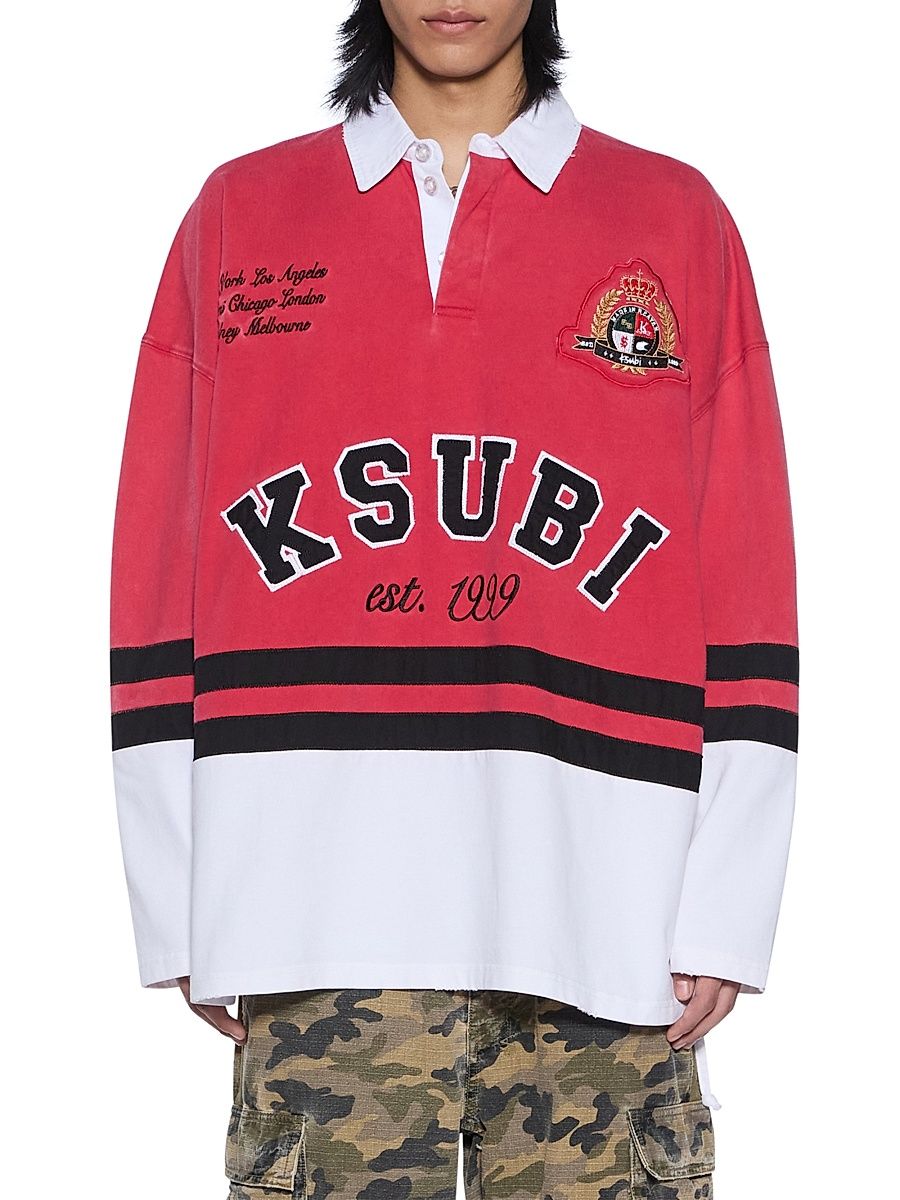 Men's Duke Logo-Appliqué Rugby Polo Shirt - Multi Colour - Size XL