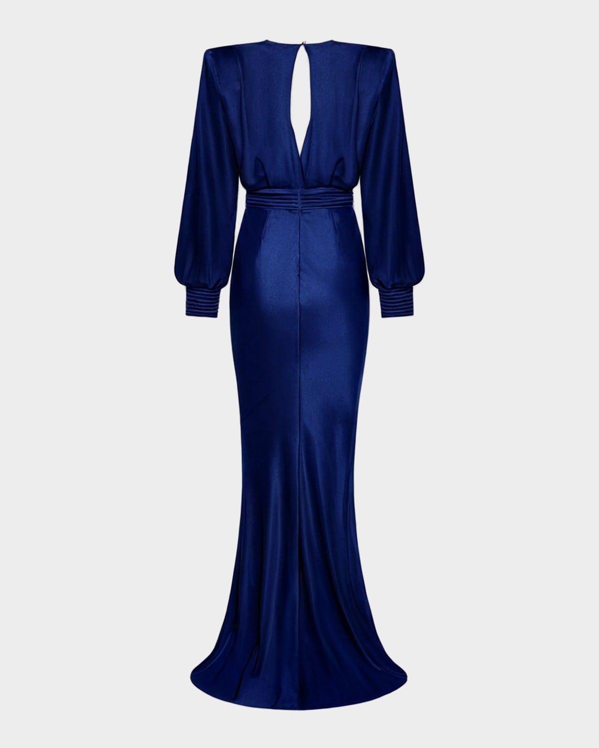 Betsy Satin Long-Sleeve Gown