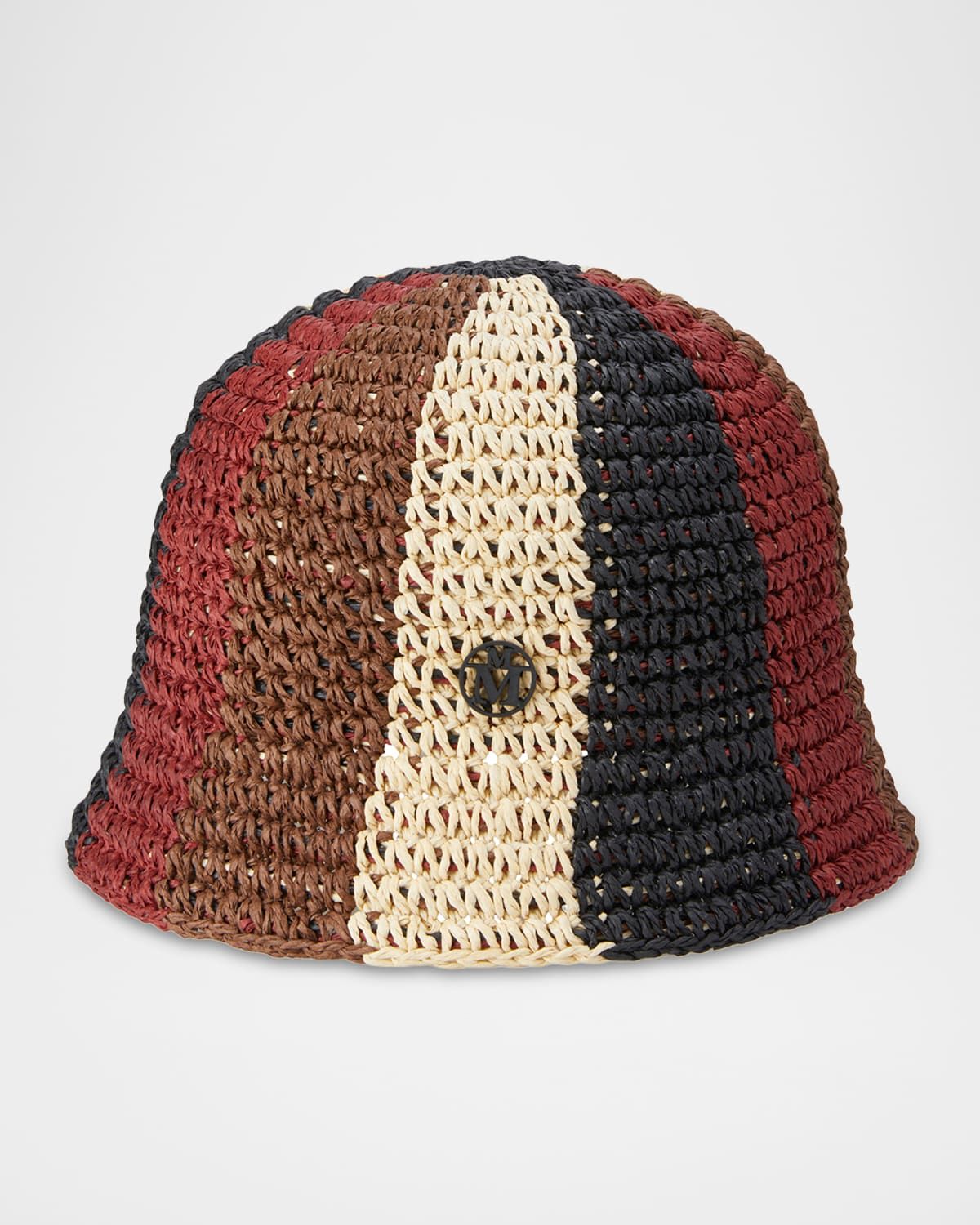 Pablo Striped Straw Crochet Cloche Hat