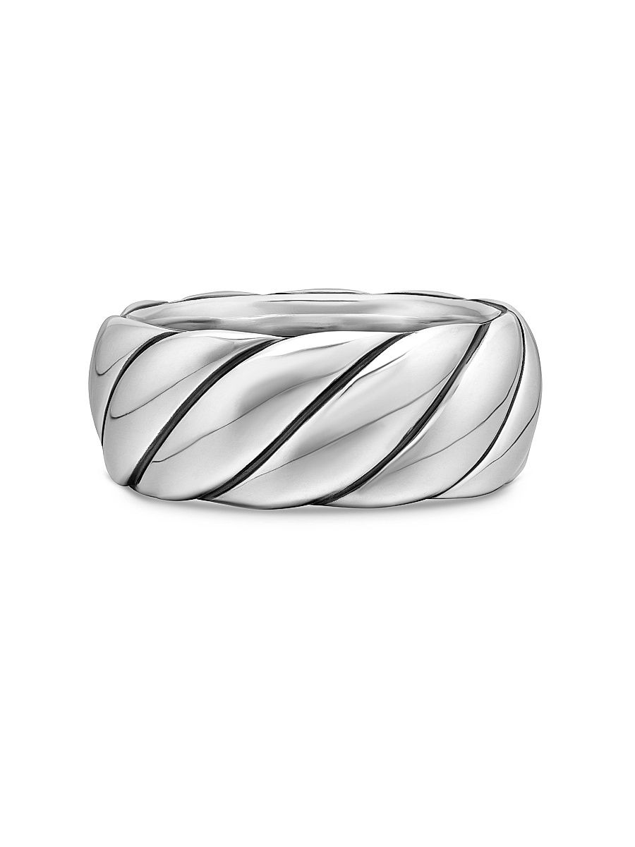 Women's Sculpted Cable Band Ring in Sterling Silver - Silver - Size 7