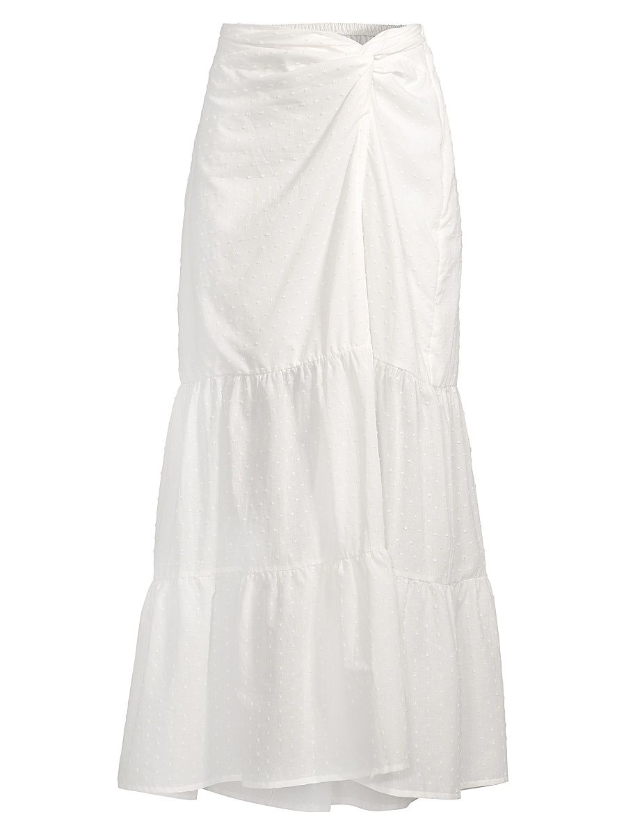Women's Valentina Cotton Maxi Skirt - White Lotus - Size XL