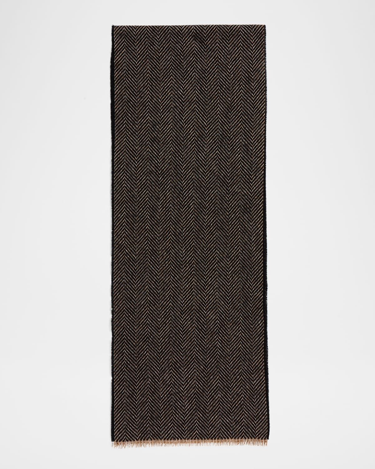 Men & apos;s Herringbone Cashmere Scarf