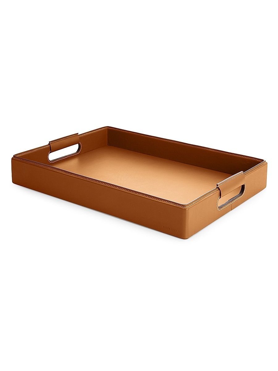 Large Wyatt Leather Saddle Tray - Saddle
