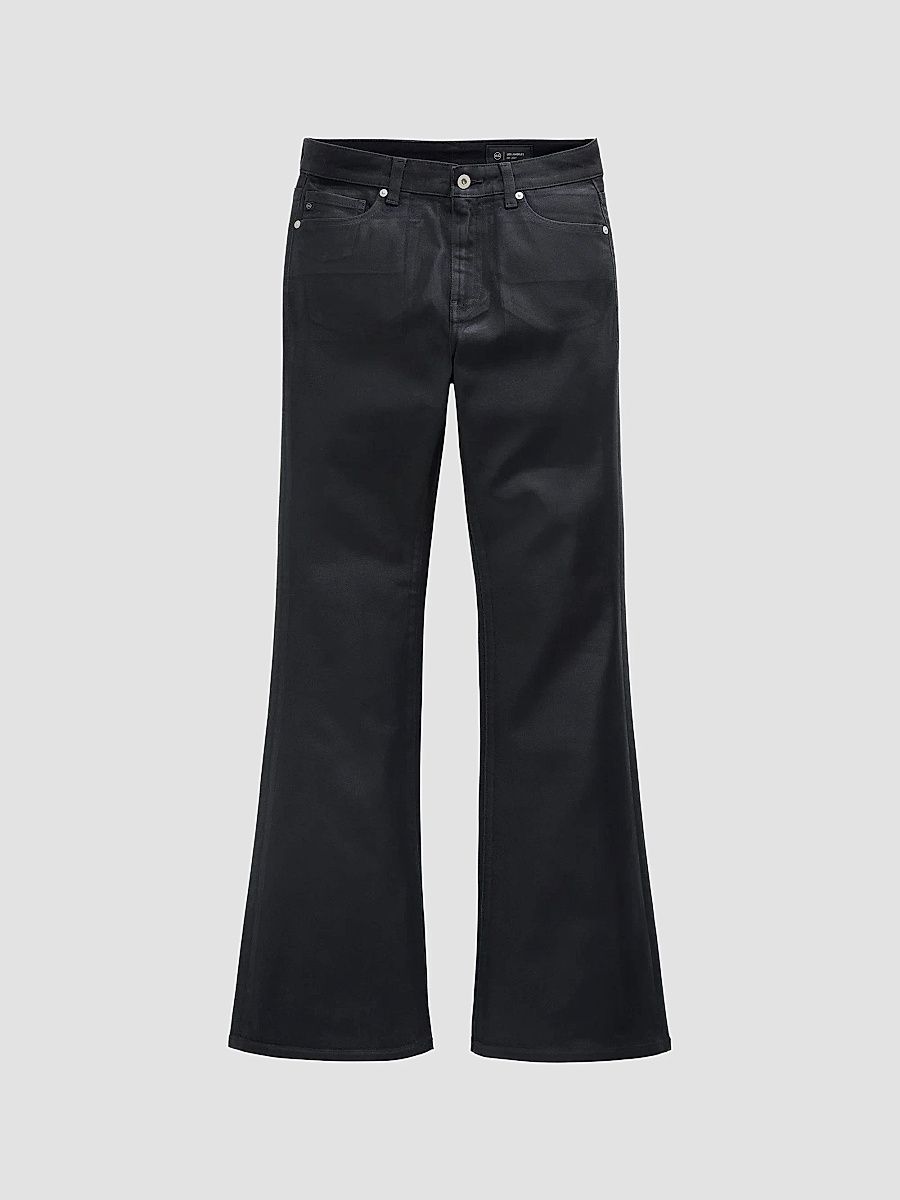Women's Farrah Leatherette Bootcut Jeans - Leatherette Super Black - Size 24