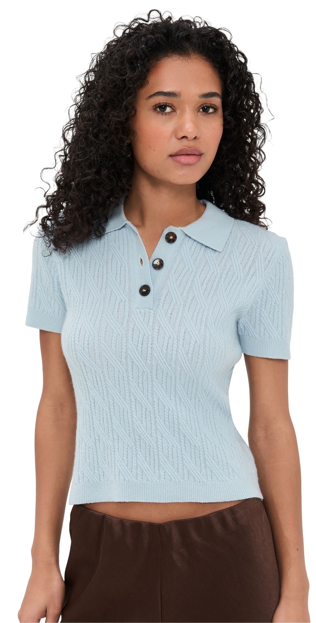 The Garment Como Cable Mini Polo Light Blue 6