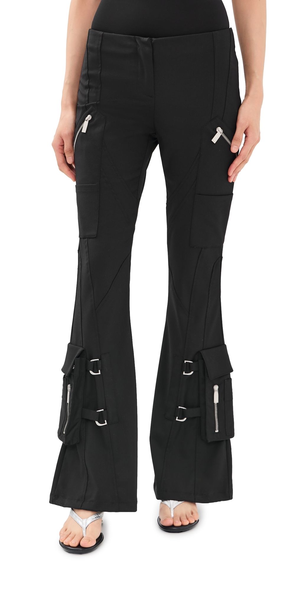 Off-White Wool Flare Pants Black 44