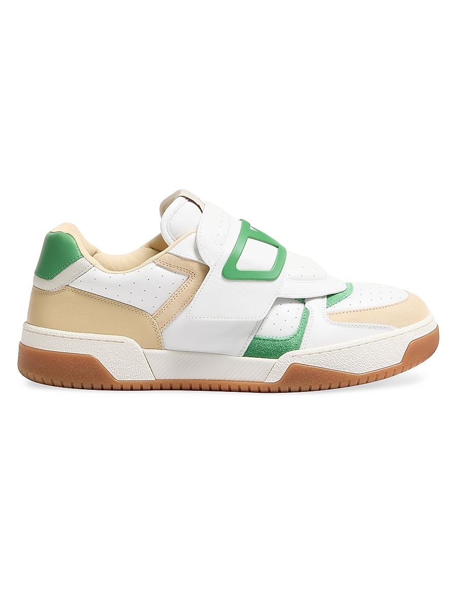 Men's Joie De Jouer Low Top Sneaker in Nappa Calfskin - White Shell Green - Size 7.5