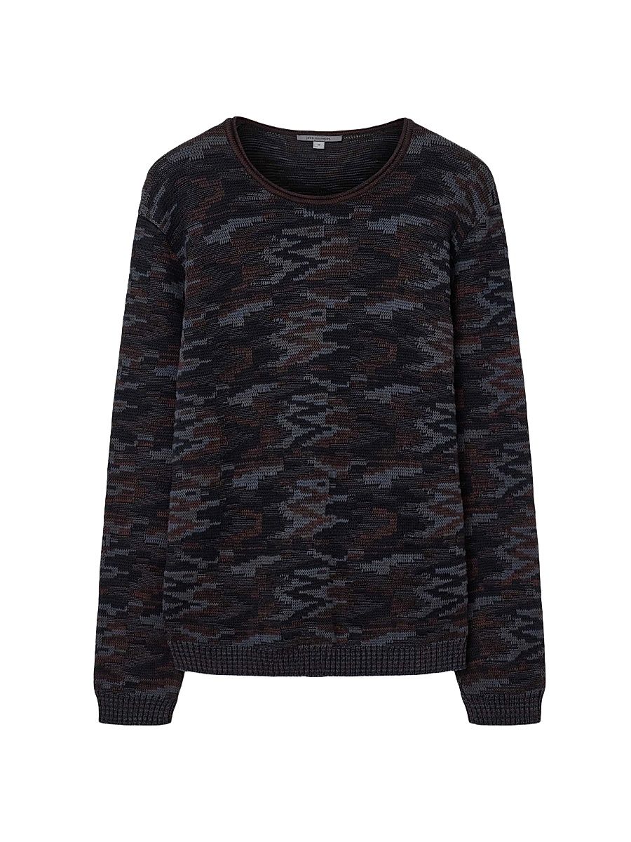 Men's Caden Pavement Jacquard Crewneck Sweater - Night Sky - Size XXL