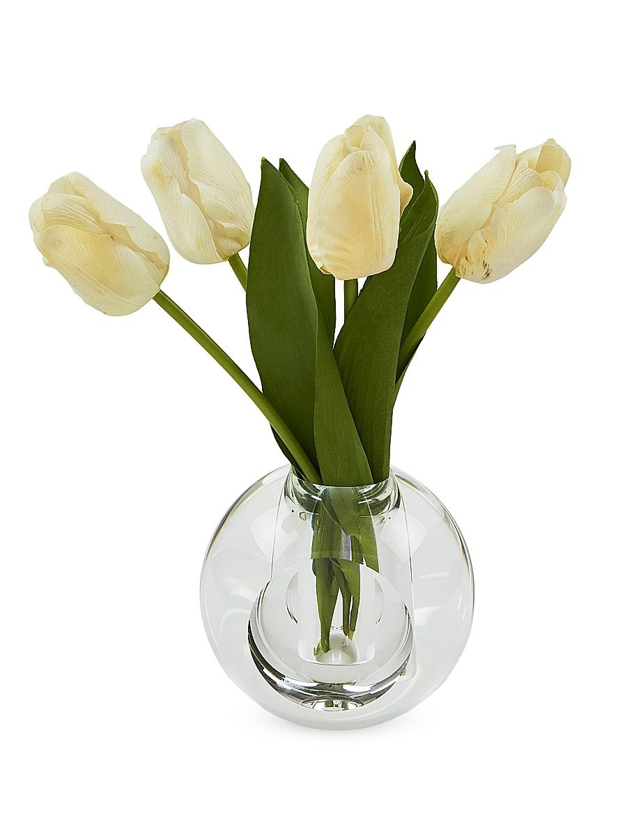 Crystal Round Bubble Vase - Clear - Size Large