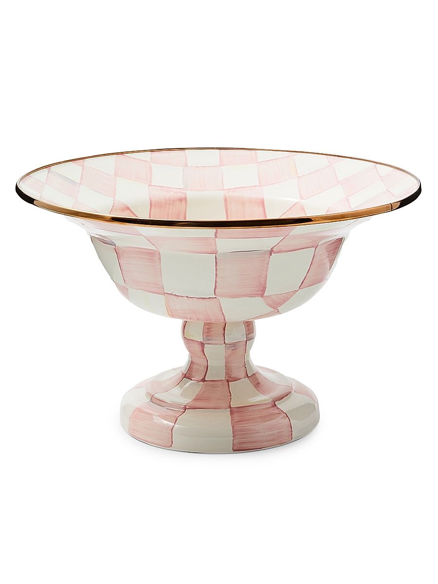 Large Rosy Check Compote Bowl