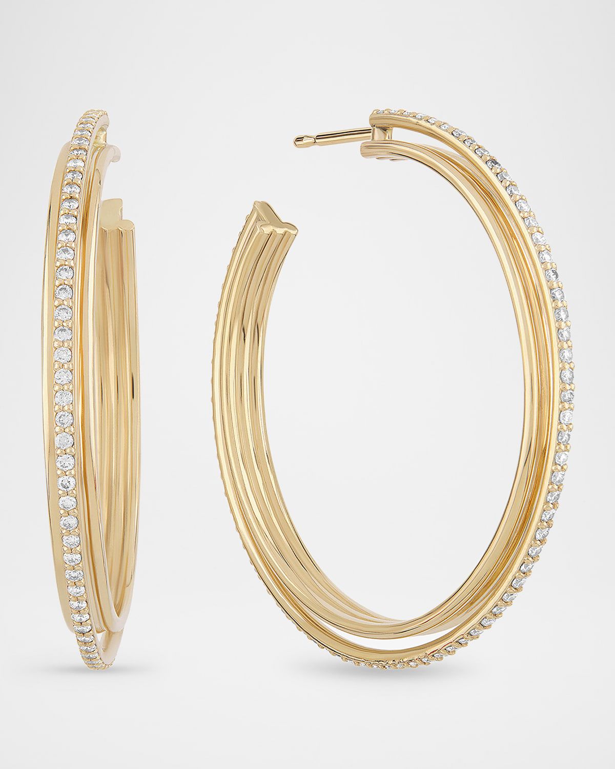 40mm Kinetic Diamond Hoop Earrings