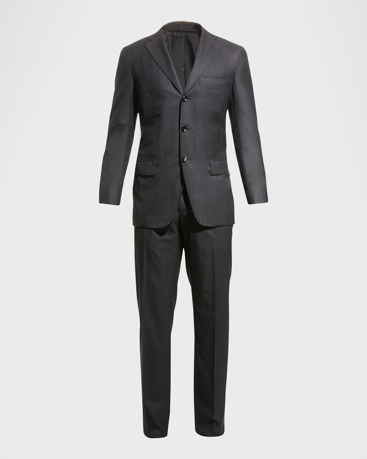 Men & apos;s Two-Piece Solid Wool Suit