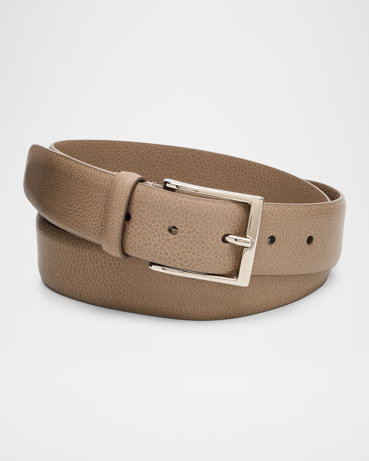 Men & apos;s Galuchat Grained Leather Belt, 35mm