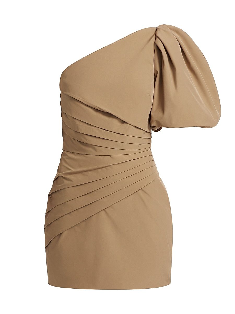 Women's Garda One-Shoulder Minidress - Khaki - Size Large