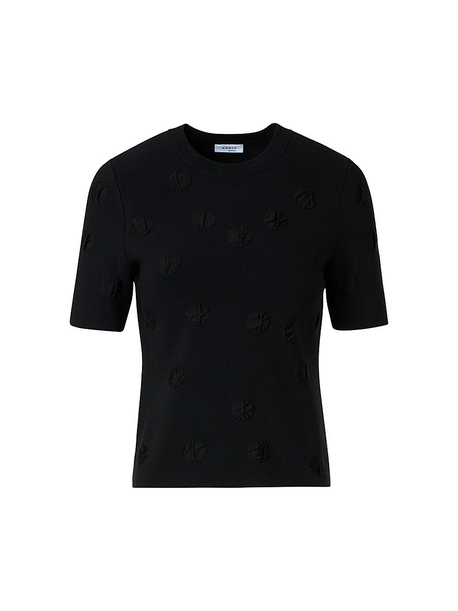 Women's 3D Dot Knit Sweater - Black - Size 16