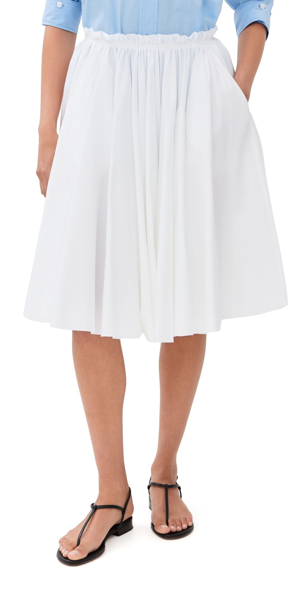 AMI Midi Corolla Skirt Blanc 42