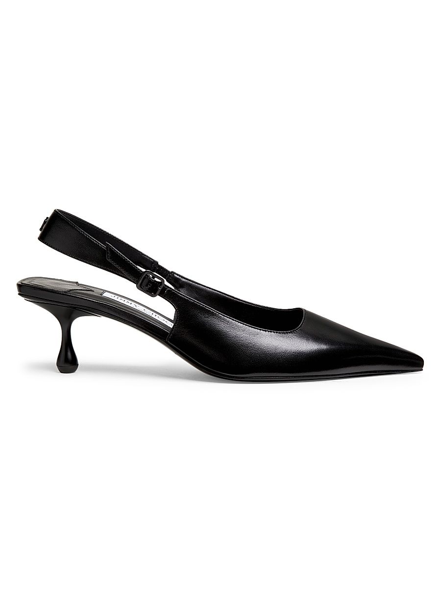 Women's Amel 50MM Leather Slingback Pumps - Black - Size 9