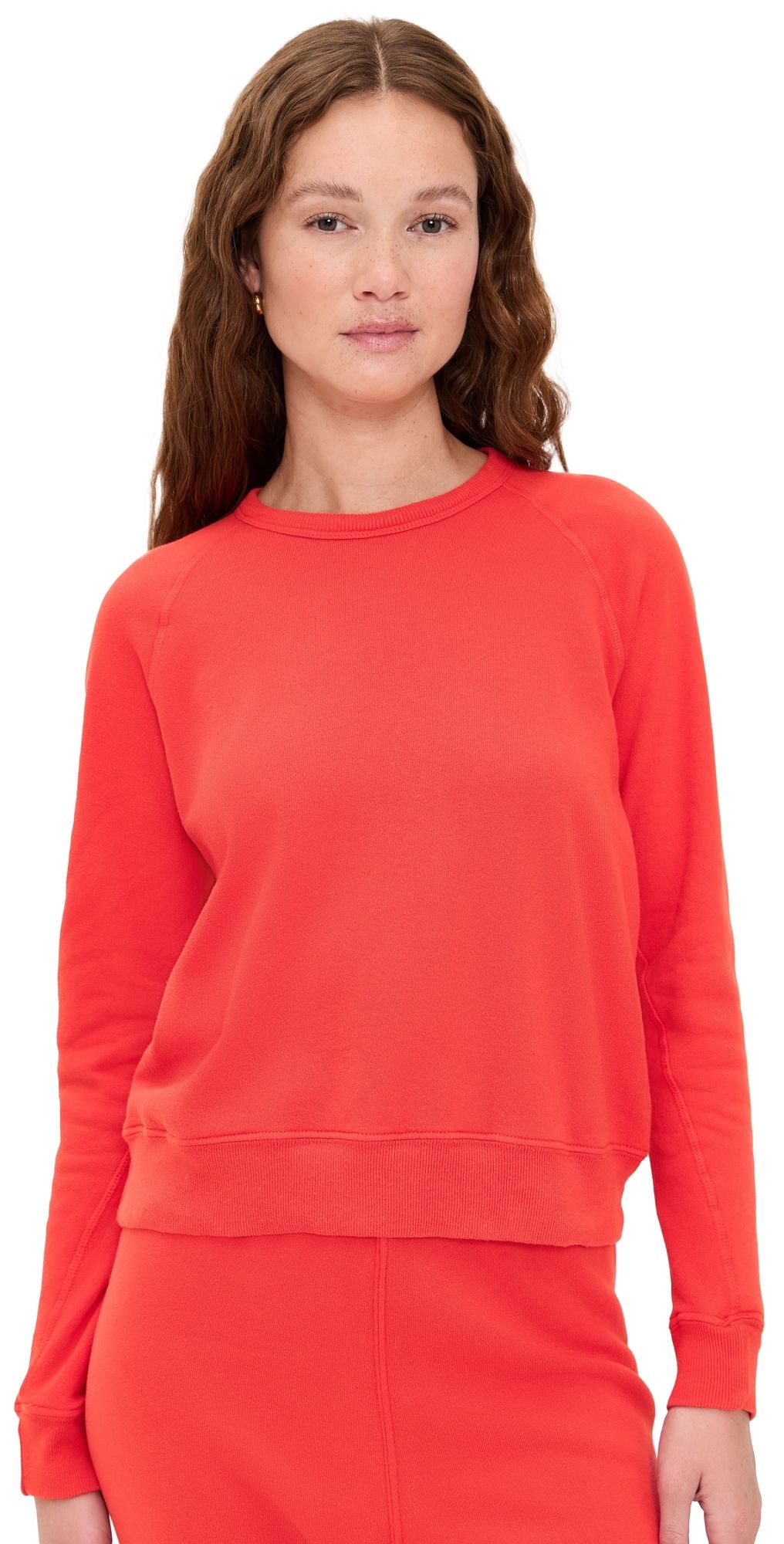 THE GREAT. The Fleece Rookie Sweatshirt Bright Red 2