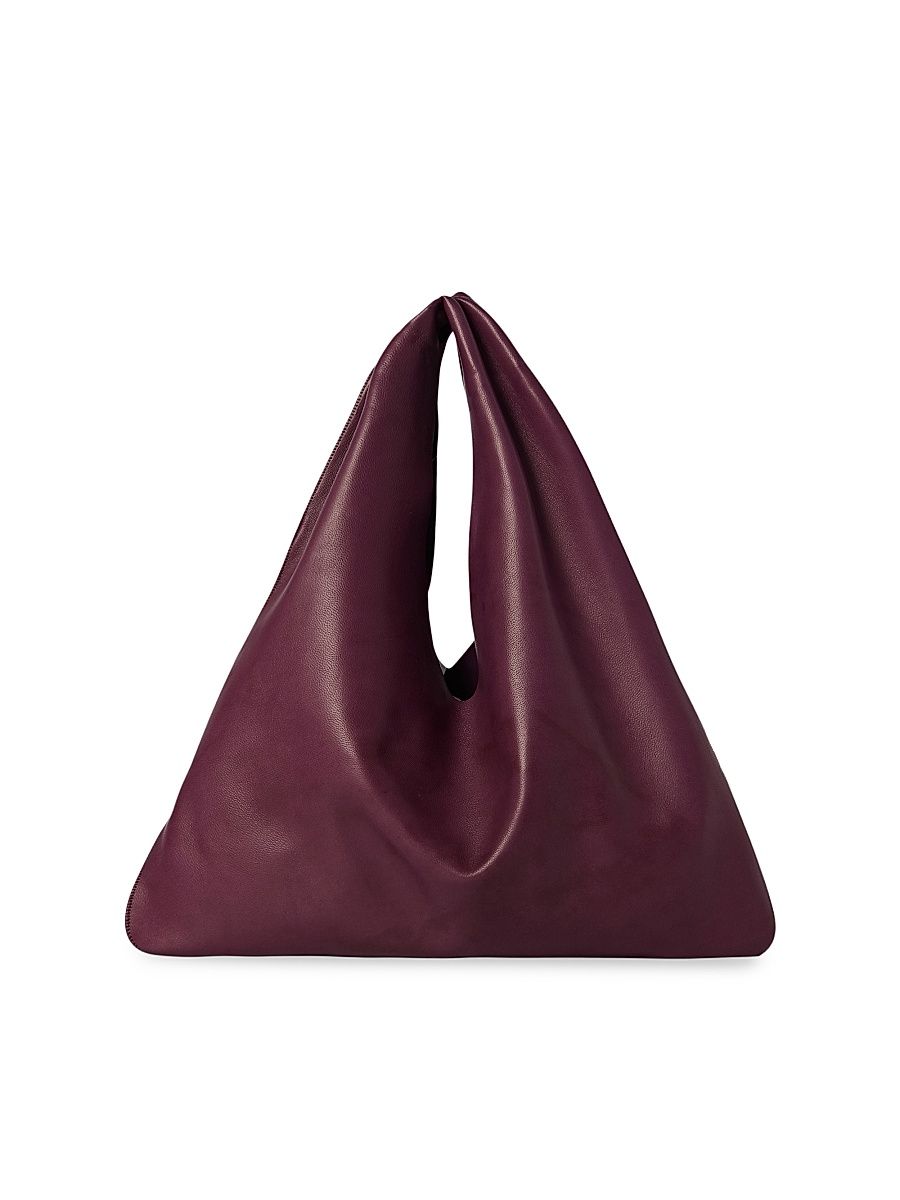 Women's Small Bindle Leather Bag - Borgogna