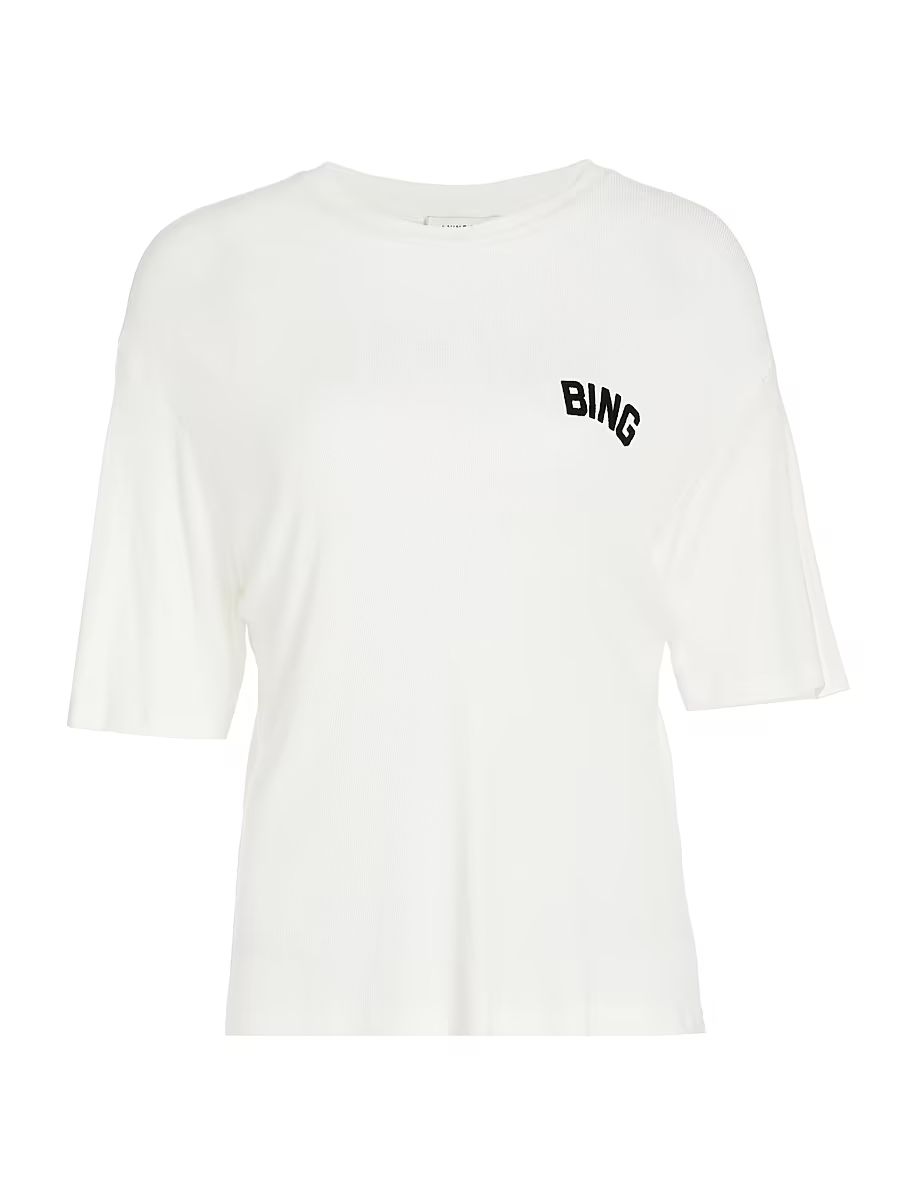 Women's Louis Ribbed Logo Top - Ivory - Size Small