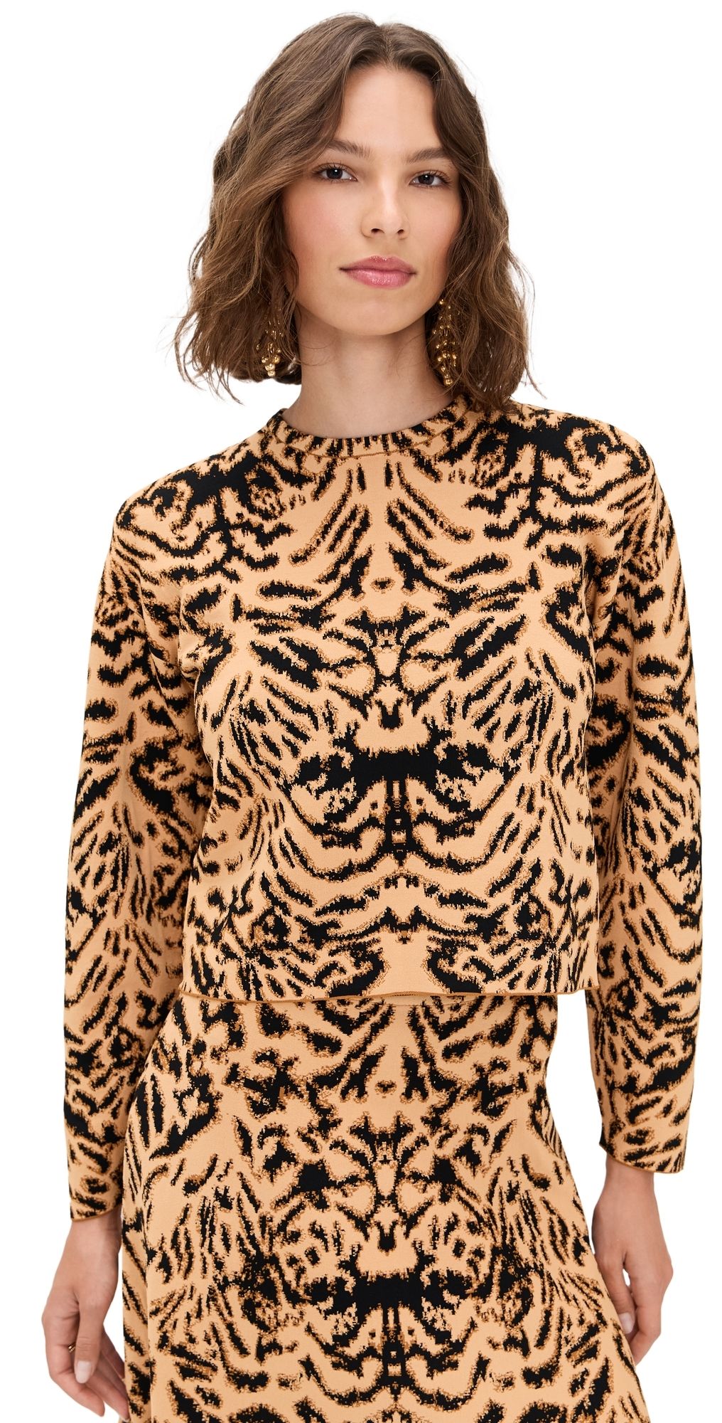 Ulla Johnson Cade Jacquard Knit Long Sleeve Pullover Bengal P
