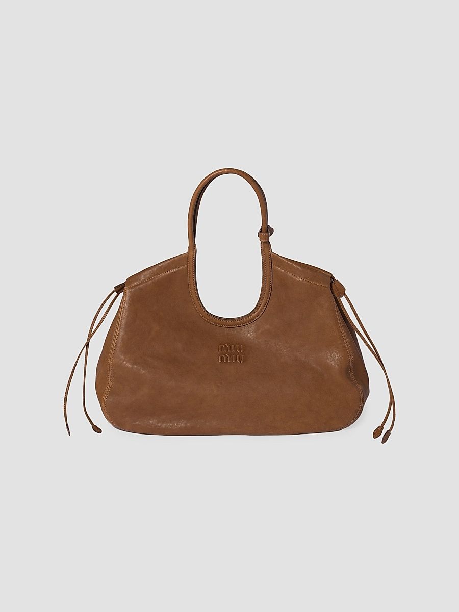 Women's Ivy Nappa Leather Shopping Bag - Brown