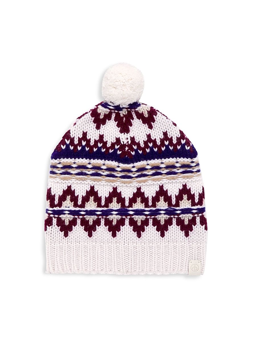 Women's Fair Isle Wool Beanie - Ivory