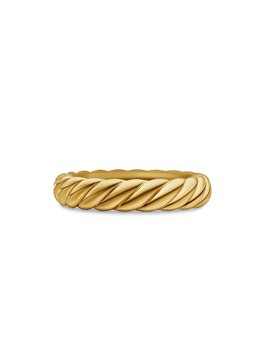 Women's Sculpted Cable Band Ring In 18K Yellow Gold - Gold - Size 7.5