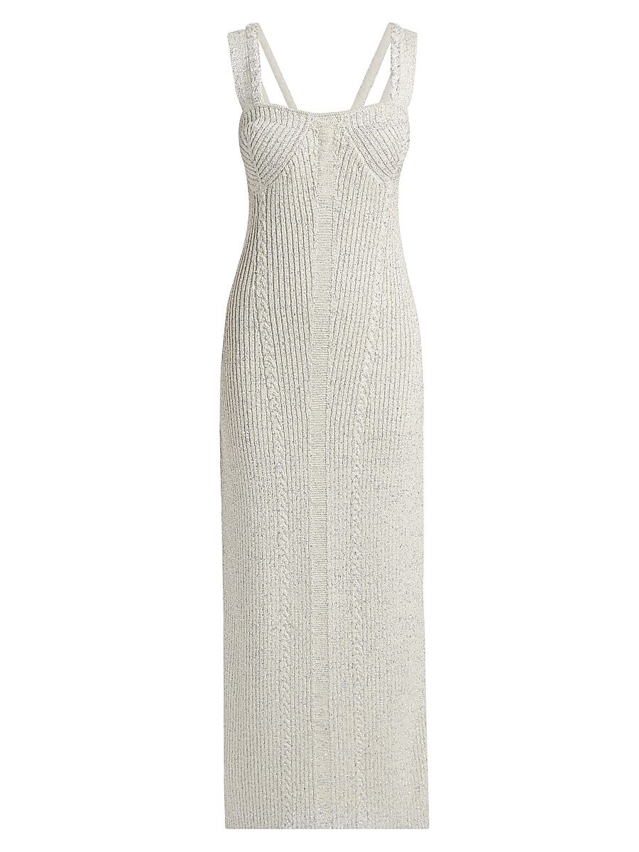 Women's Indiyah Rib-Knit Metallic Dress - Stellar - Size Medium
