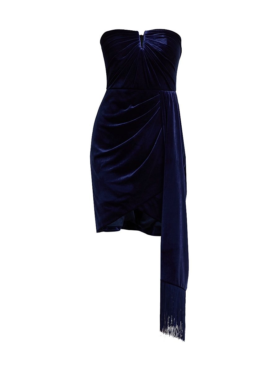 Women's Ursula Velvet Strapless Cocktail Dress - French Navy - Size 16