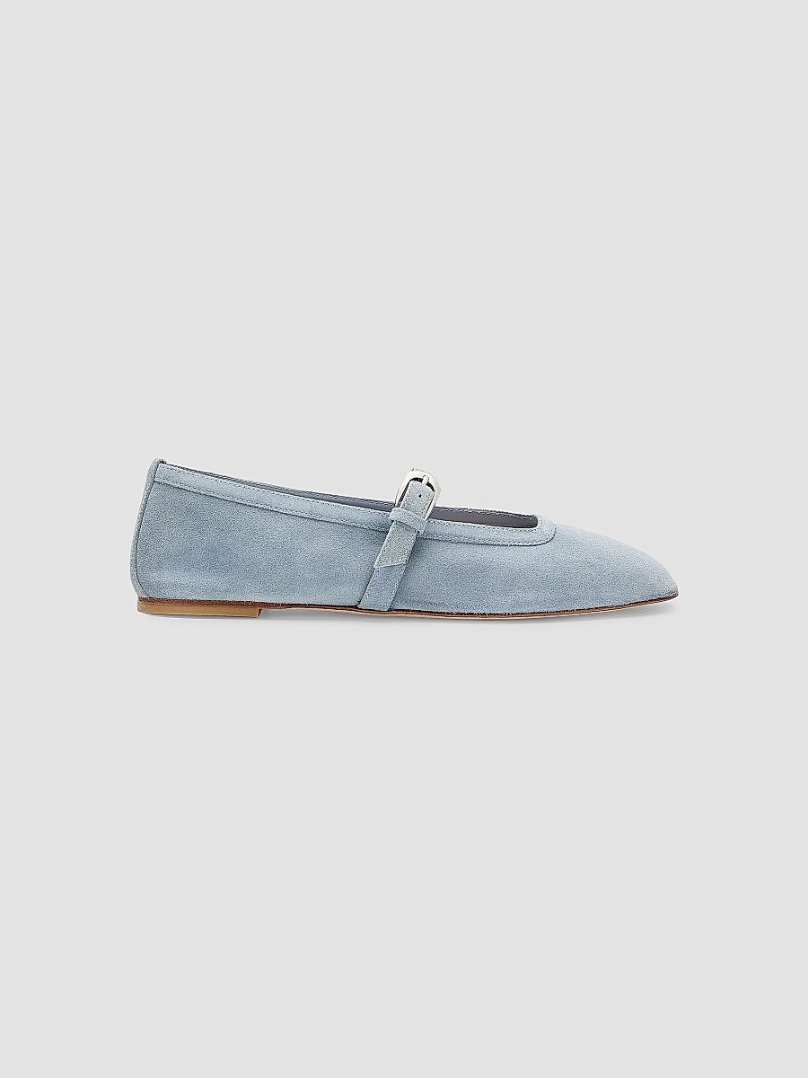 Stuart Weitzman Women's Sai Suede Ballet Flats - Breezy Blue - Size 9.5