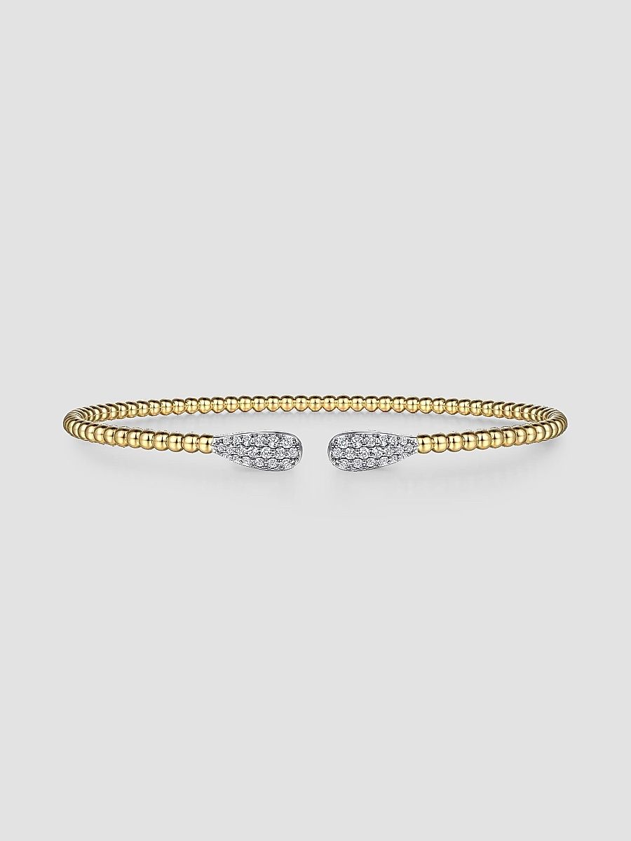 Gabriel & Co Women's Bujukan 14K Yellow Gold & 0.30 TCW Diamond Teardrop Bangle - Yellow Gold