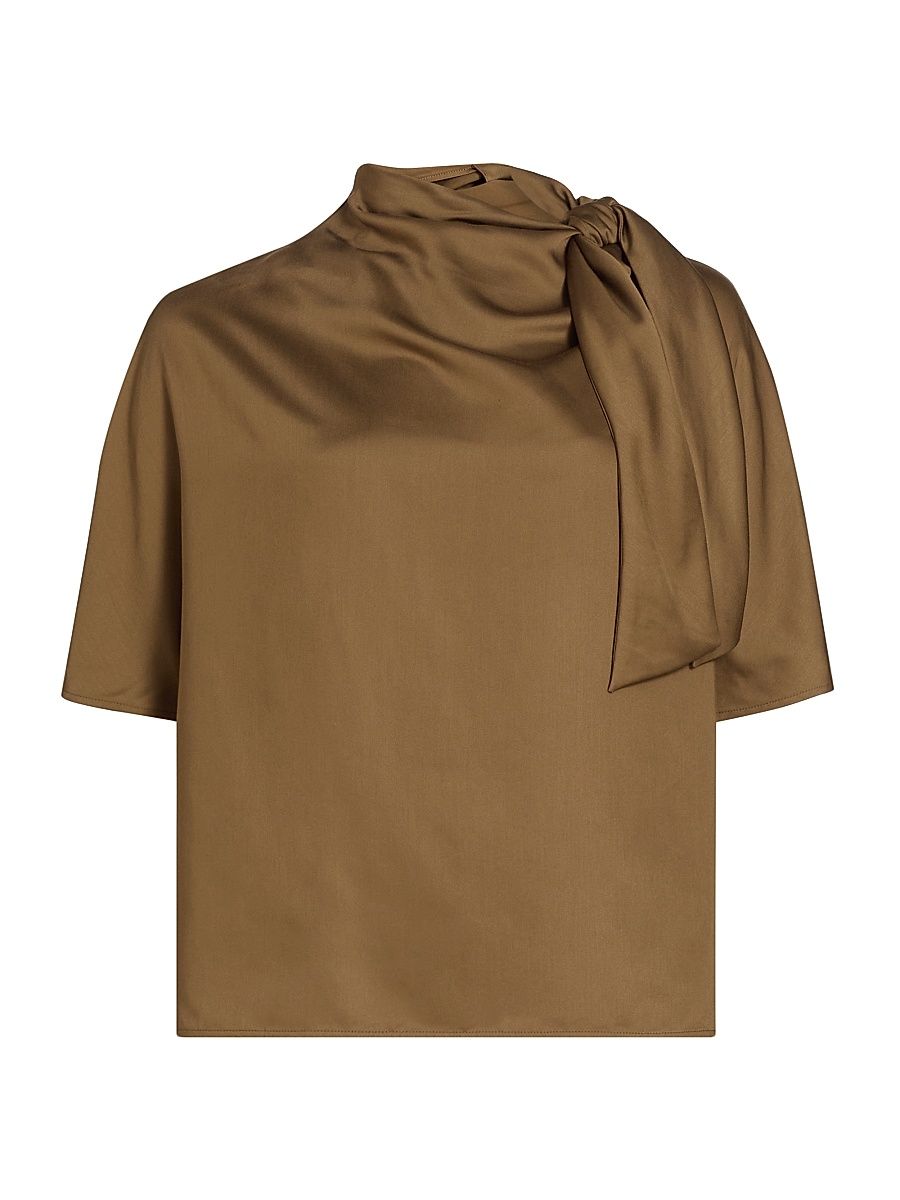 Women's Satin Scarf Top - Cocoa - Size 12