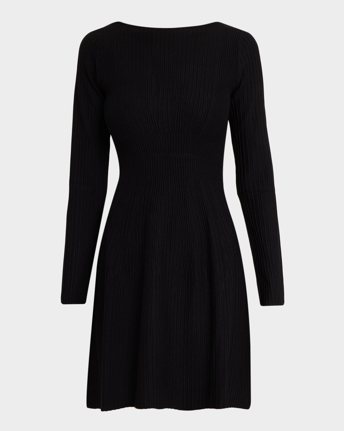 Scoop-Neck Ribbed Jersey Dress