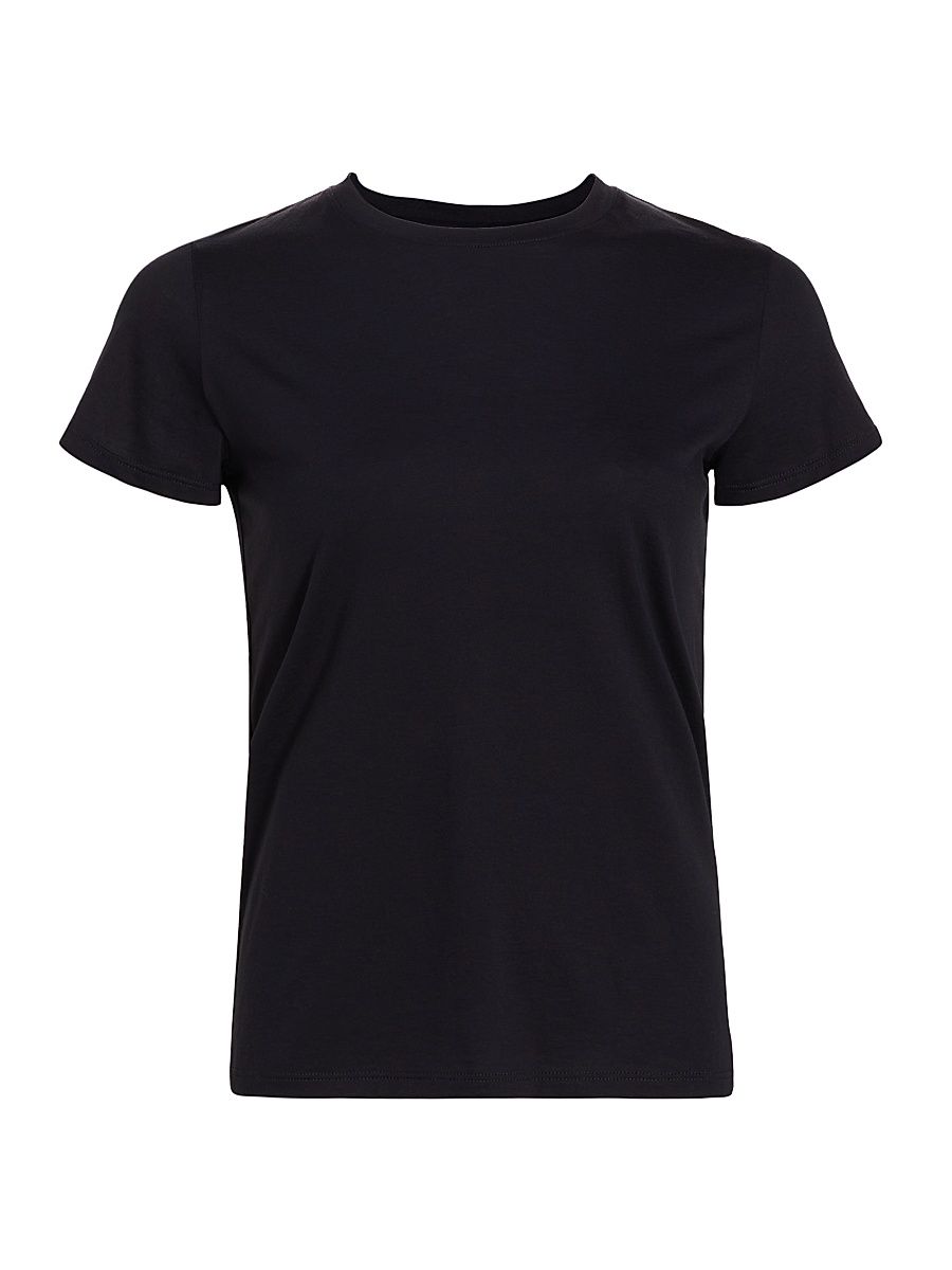 Women's Cotton Crewneck T-Shirt - Black - Size XXS