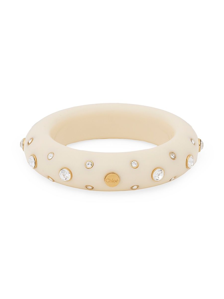Women's Goldtone & Crystal Bangle - Iconic Milk