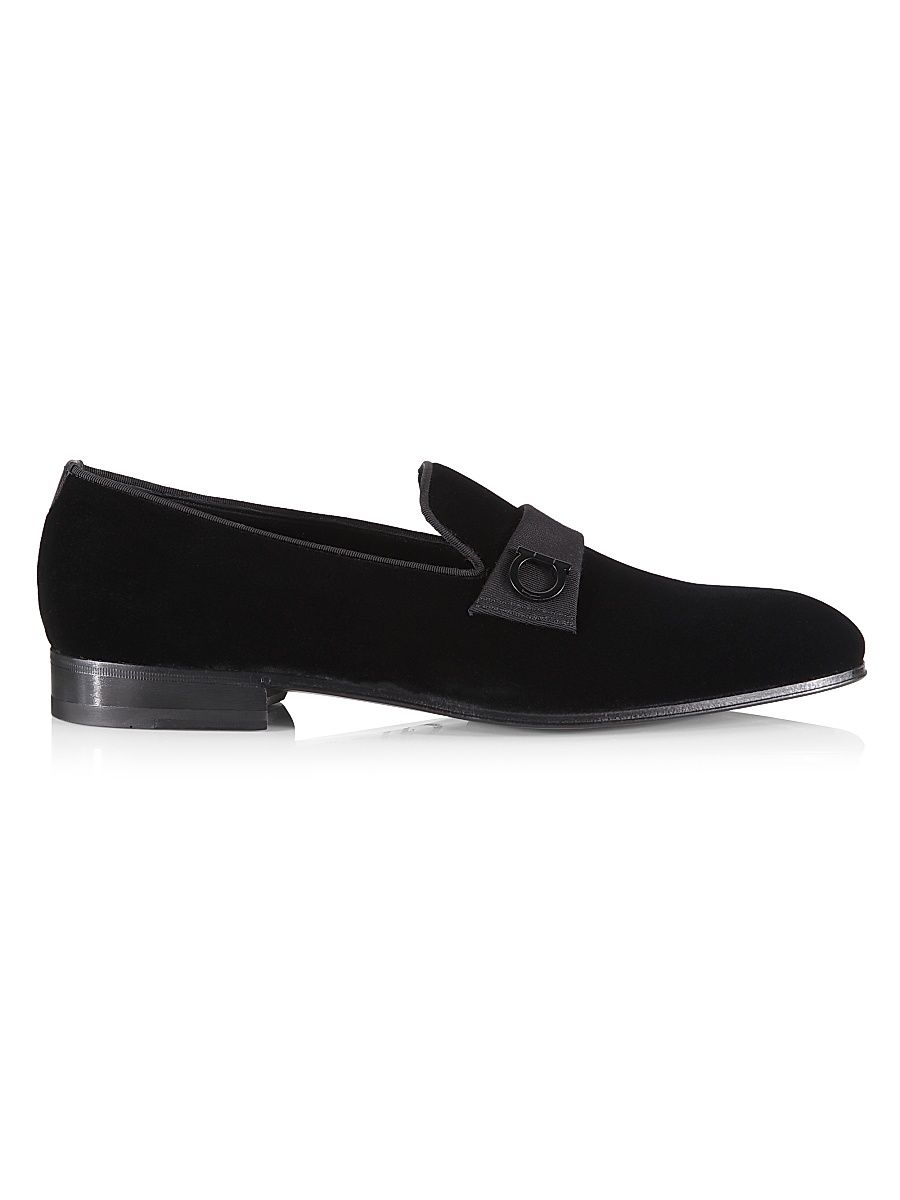 Men's Velvet Gancio Loafers - Black - Size 13
