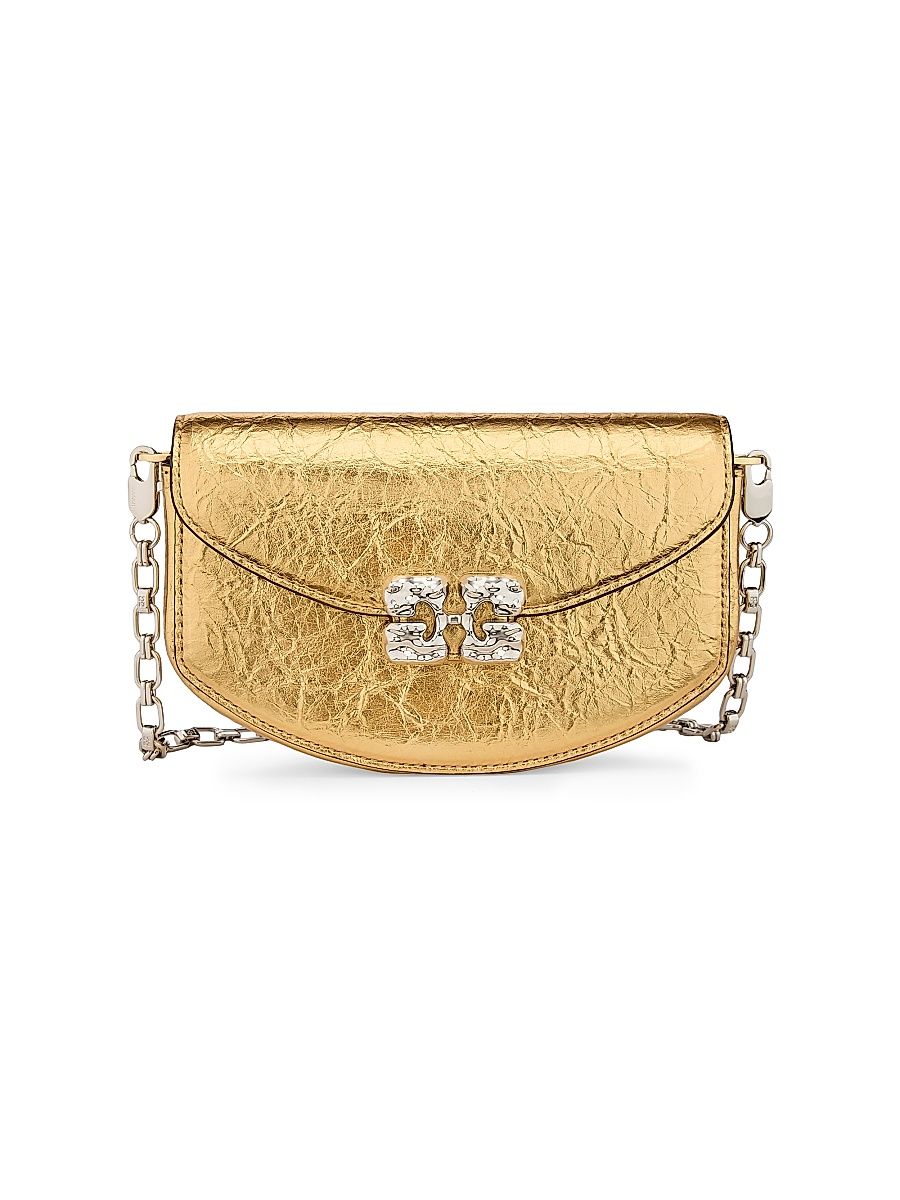 Women's Lulu Crushed Wallet On Chain - Gold