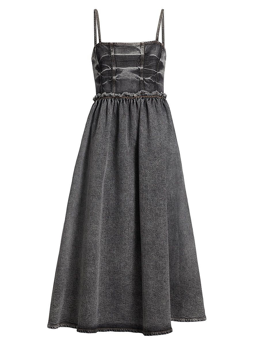 Women's Future Denim Midi-Dress - Black Washed - Size 8