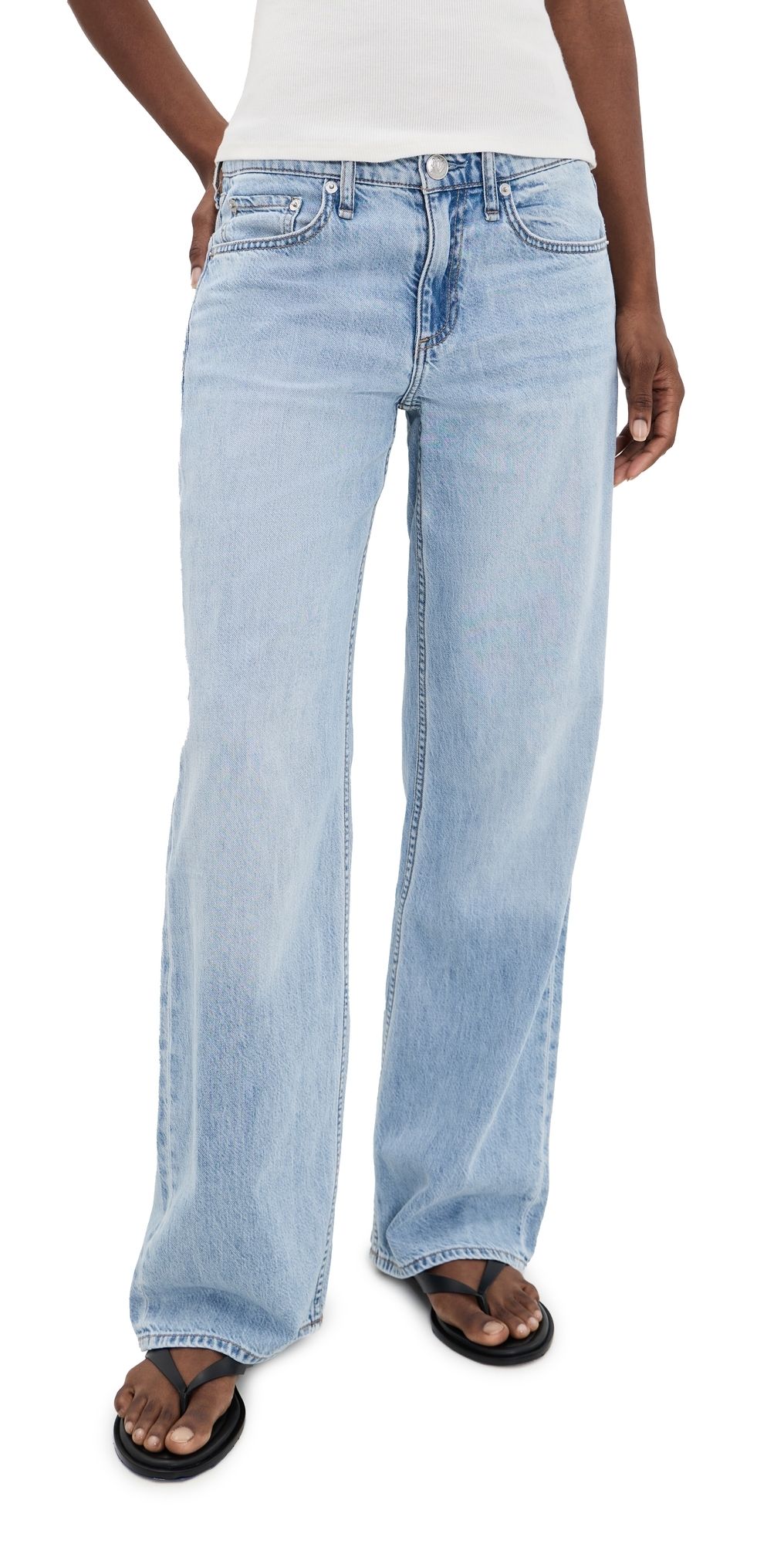 rag & bone Featherweight Saige Full Straight Jeans Moon 28
