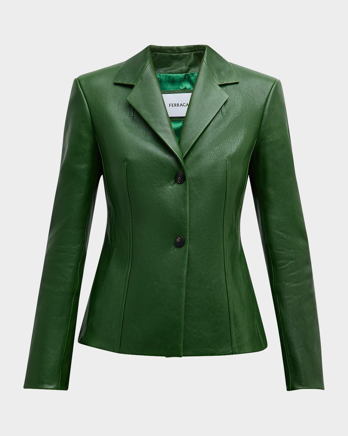 Tailored Leather Blazer Jacket