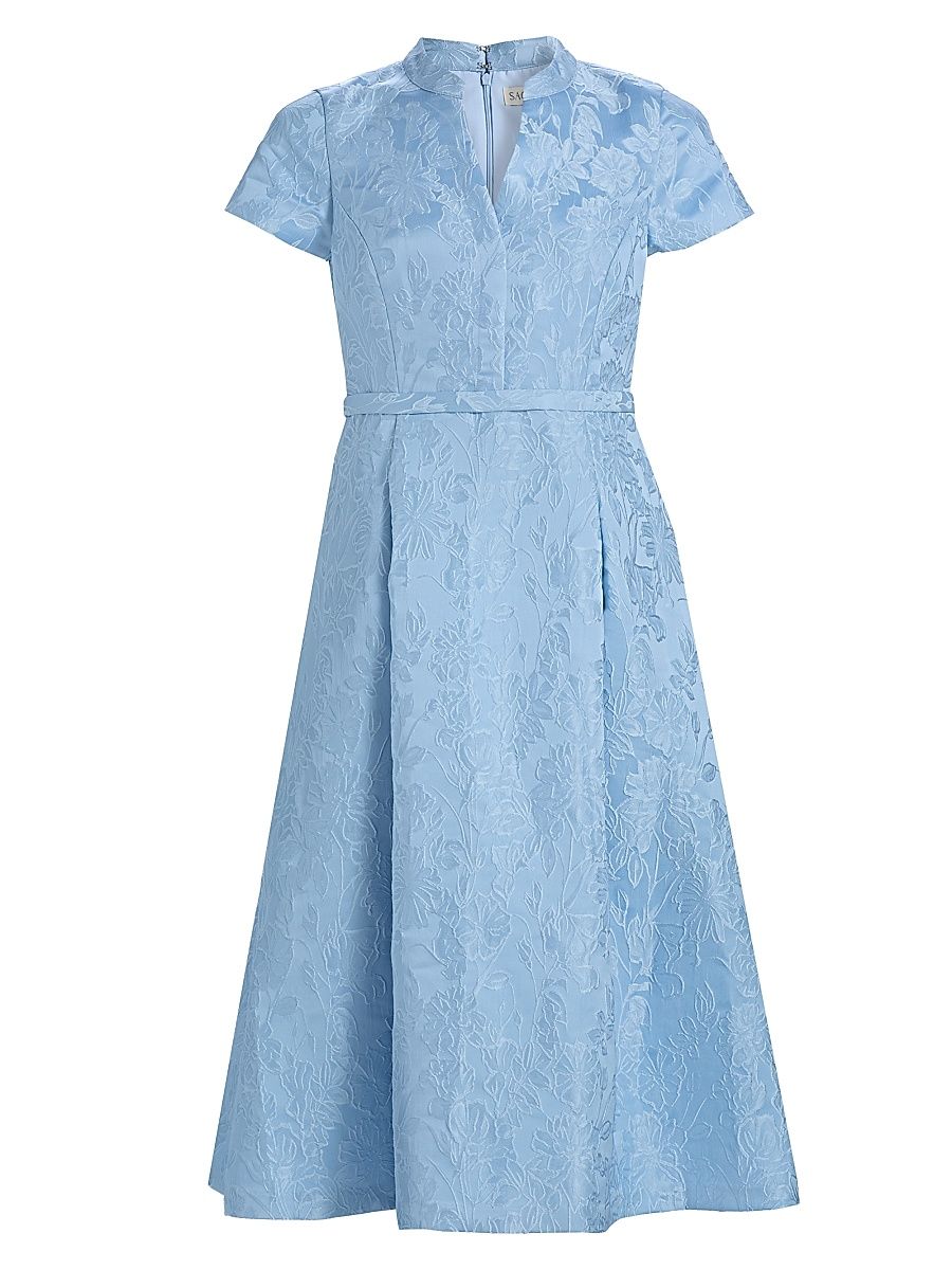 Women's Hanna Brocade Midi-Dress - Ice Blue - Size 14