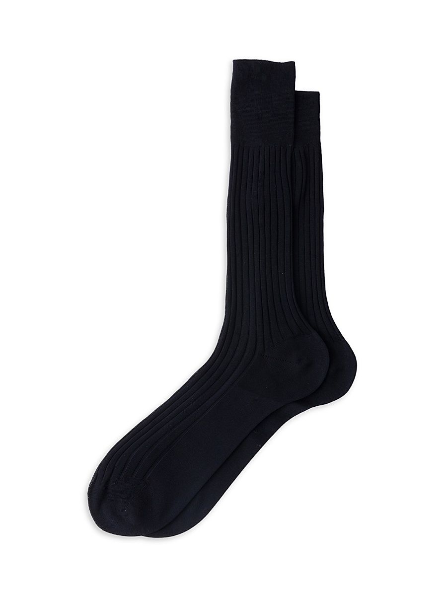 Men's Cotton Mid-Calf Socks - Blue - Size 12