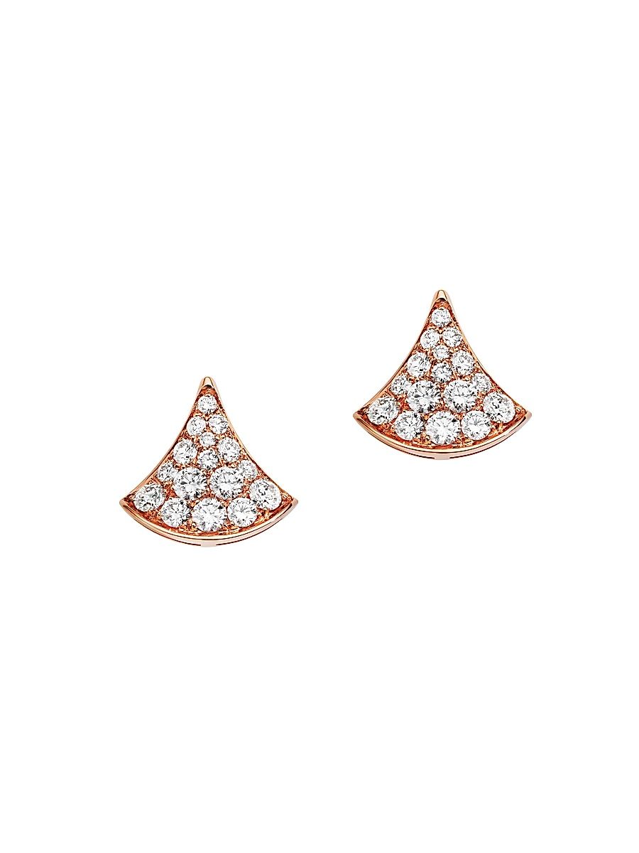 Women's 18K Rose Gold & 0.10 TCW Diamond Stud Earrings - Pink Gold