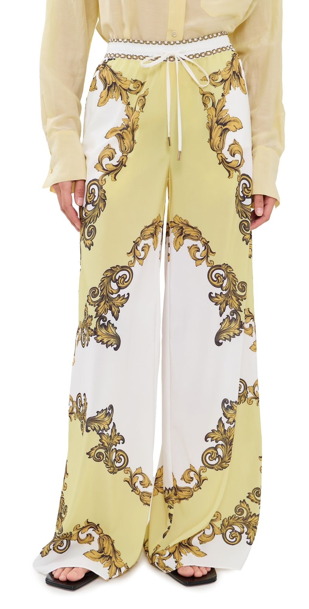 ALICE + OLIVIA Ojai Wide Leg Pants Golden Coast M
